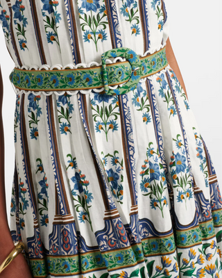 Manoela Off-white Sleeveless Belt Maxi Dress