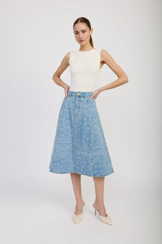 Tarak Midi Skirt - Light Blue