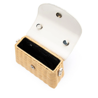 Elle White Wicker Top Handle