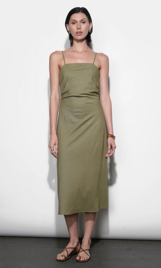 Olivia Cinched Waist Midi Slip Dress