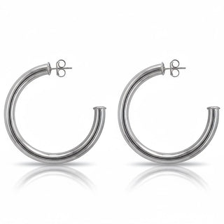 Small Arlene Hoops Brushed Silver