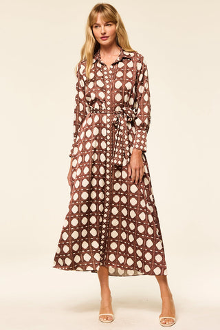 Herminia Dress Choco Rattan