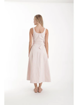 Zyra Denim Dress - Pastel Pink