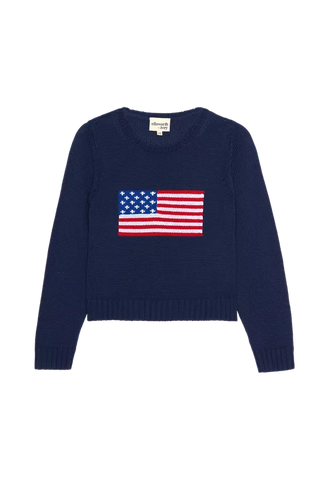 Autumn Navy crewneck American flag