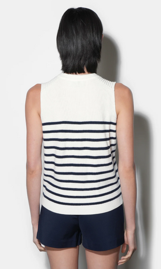 Elaine Sleevless Stripe Sweater Top