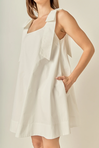 Bow Sleeveless Mini Dress
