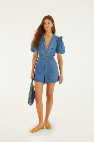 Denim Ruffles Romper