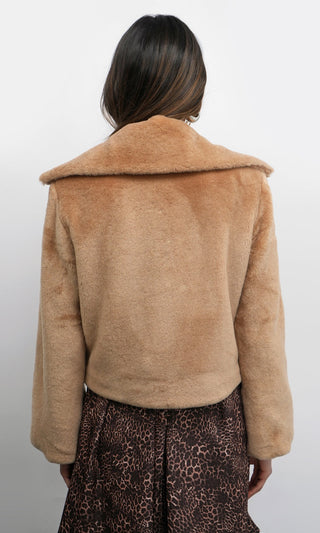 Hailey Faux Fur Coat - Biscotti