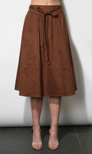 Wren Suede Midi Skirt
