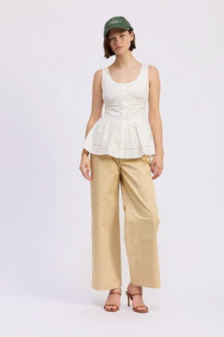 Brittany Peplum Top - White
