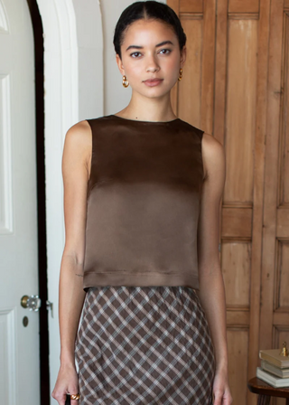 Jeanne Top Cocoa Silk - S