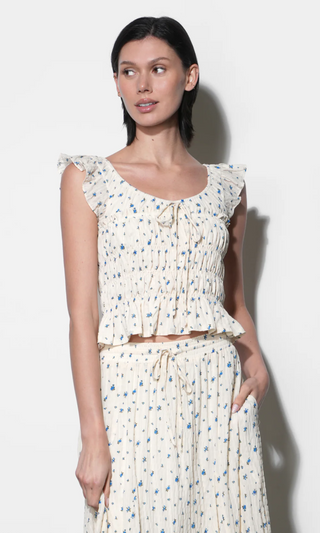 Sadie Flutter Sleeve Smocked Top