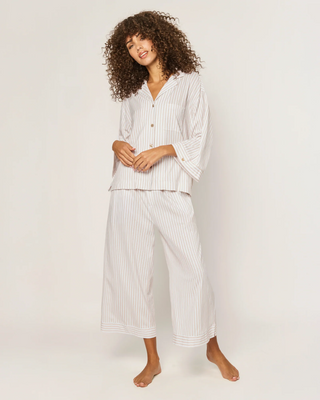 Women'S Pima Olivia In Camel Ticking Stripe