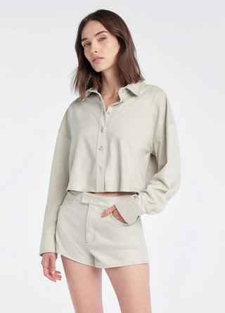 The Crop Ex-Boyfriend Shirt Vegas Suede Bone