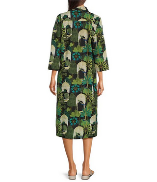 Kallan Dress Peacock Garden Black - S