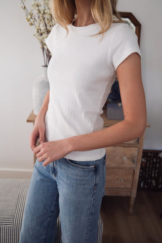 Pointelle Crewneck Tee
