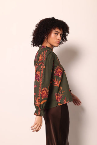 Ashley Olive Trails Top