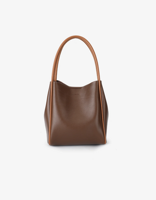 Hollace Mini Tote Contrast Piping Tan/Black