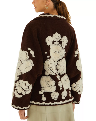 Flowers Brown Coat - XS