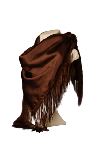 Solid Fringe Scarf Chocolate Brown