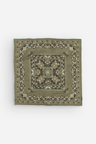 Cotton Scarf Far Secret Garden Olive