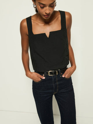 Crista Square Neck Tank - Jet Black