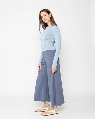 Ponte Knit Wide leg Cropped Denim