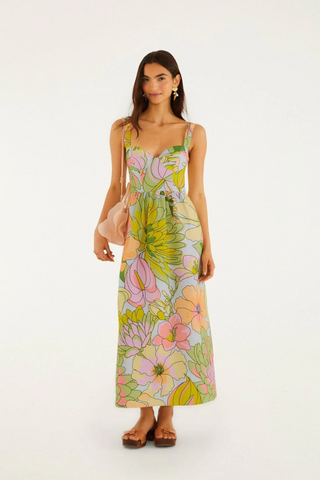 Spring Affair Light Blue Maxi Dress Sleeveless