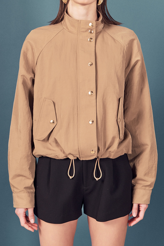 Lightweight Bomber Jacket Beige