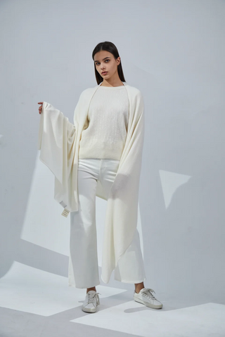 Cashmere Travel Wrap - Ivory