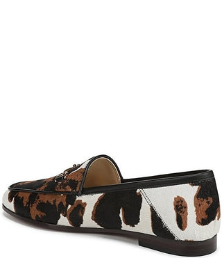 Loraine Cow Print Calf Hair Bit Buckle Loafers