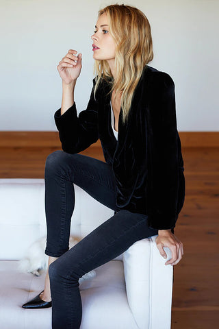 Paris jacket black silk velvet