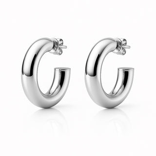 Small Chantal Hoops Shiny Silver