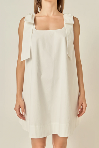 Bow Sleeveless Mini Dress