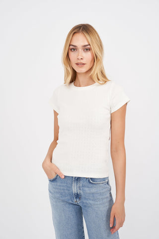 Pointelle Crewneck Tee