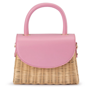 Elle Pink Wicker Top Handle