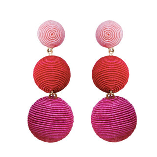 Pink, Red, and Purple Ombre Holiday Lido Drop Earrings