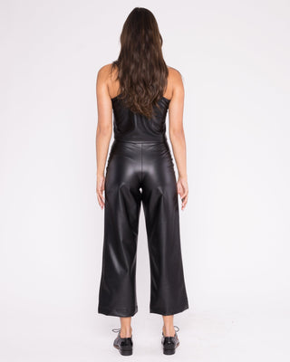 Vegan Leather Straight Leg Pant : Cropped
