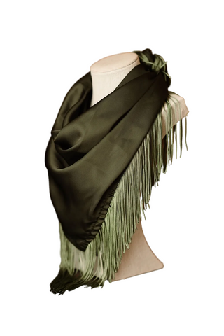 Solid Fringe Scarf Olive