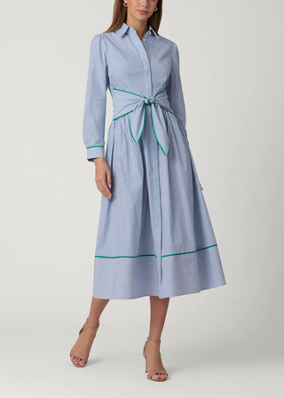 Clarice Dress French Blue Optic Green