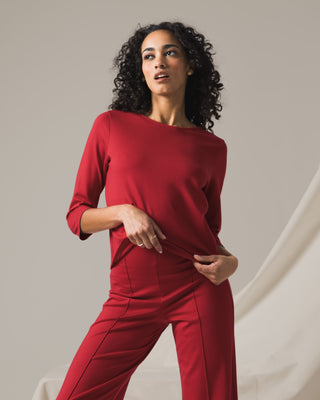 Ponte Knit 3/4 Sleeve Top