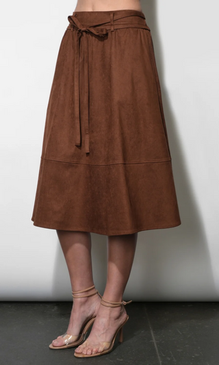 Wren Suede Midi Skirt