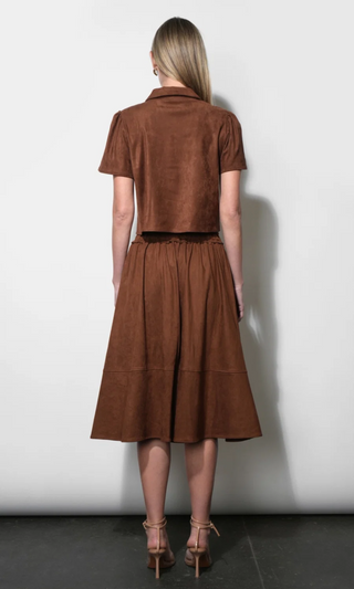 Wren Suede Midi Skirt