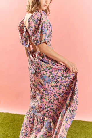 Open Tie Back Maxi Dress