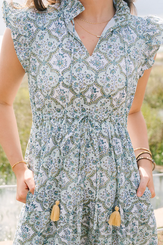 Shiloh Dress - Sunlit Trellis