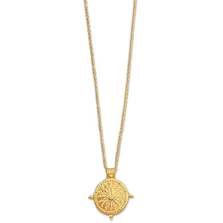 Beckett Sun Disc Pendant Necklace - Gold