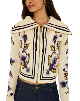 Golden Nature Off-White Knit Cardigan