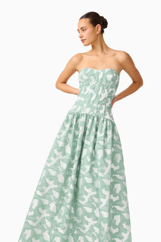 Lisette Strapless Gown in Seagreen