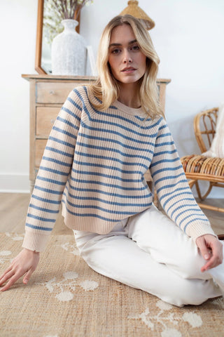 Marea Sweater - Ivory Atlantic Stripe