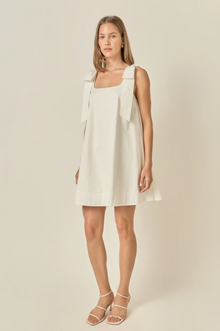 Bow Sleeveless Mini Dress